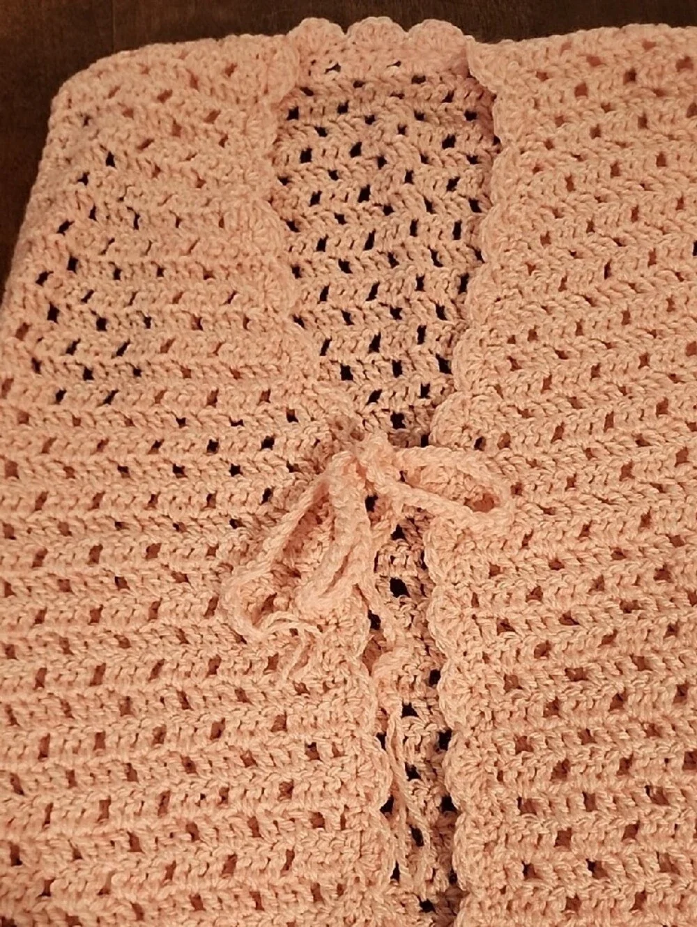 Hand Crafted Light Pink Crochet Kids Vest & Hat Set